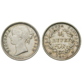 Indien, Britisch-Indien, Victoria, 1/4 Rupee 1840, ss-vz
