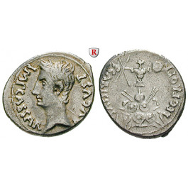Römische Kaiserzeit, Augustus, Denar 25-23 v.Chr., ss-vz