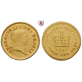 Grossbritannien, George III., 1/3 Guinea 1808, 2,63 g fein, ss-vz