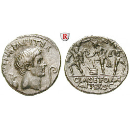 Römische Republik, Sextus Pompeius Magnus, Denar 42-40 v.Chr., vz+