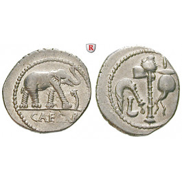 Römische Republik, Caius Iulius Caesar, Denar 49-48 v.Chr., ss+