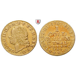 Braunschweig, Braunschweig-Calenberg-Hannover, Georg II., Goldgulden (2 Taler) 1750, ss+