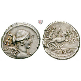 Römische Republik, T. Carisius, Denar 46 v.Chr., ss-vz