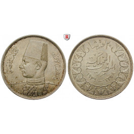 Ägypten, Farouk, 20 Piaster 1939, vz/vz-st
