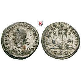 Römische Kaiserzeit, Constantinus II., Caesar, Follis 320, vz-st