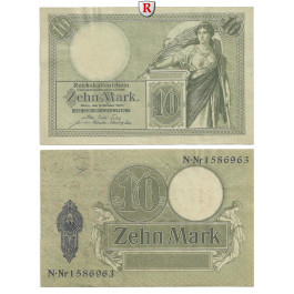 Reichsbanknoten und Reichskassenscheine, 10 Mark 06.10.1906, I-, Rb. 27b