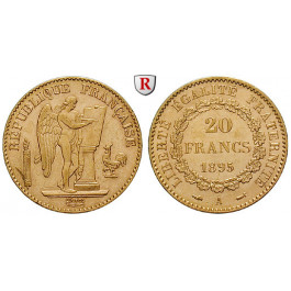 Frankreich, III. Republik, 20 Francs 1895, 6,0 g fein, f.vz