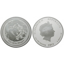 Australien, Elizabeth II., Dollar 2012, 31,08 g fein, PP