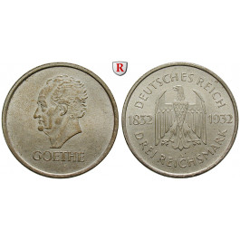 Weimarer Republik, 3 Reichsmark 1932, Goethe, A, vz, J. 350