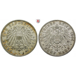 Deutsches Kaiserreich, Lübeck, 5 Mark 1904, A, f.vz, J. 83