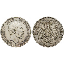 Deutsches Kaiserreich, Schwarzburg-Sondershausen, Karl Günther, 2 Mark 1896, ss-vz, J. 168