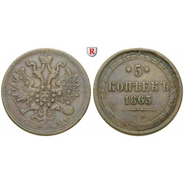 Russland, Alexander II., 5 Kopeken 1863, ss