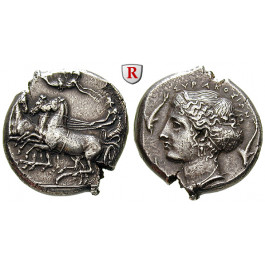 Sizilien, Syrakus, Zweite Demokratie, Tetradrachme 413-405 v.Chr., ss+
