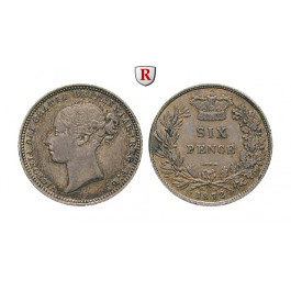 Grossbritannien, Victoria, Sixpence 1872, ss+