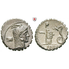 Römische Republik, L. Roscius Fabatus, Denar, serratus 64 v.Chr., vz