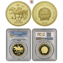 Mongolei, 750 Tugrik 1976, 30,1 g fein, PP