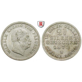 Brandenburg-Preussen, Königreich Preussen, Wilhelm I., 2 1/2 Silbergroschen 1872, vz+
