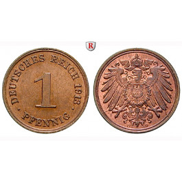 Deutsches Kaiserreich, 1 Pfennig 1913, D, st, J. 10