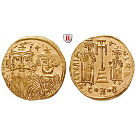 Byzanz, Constans II. und Constantinus IV., Solidus 661-663, vz+