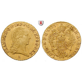 Österreich, Kaiserreich, Franz II. (I.), Dukat 1799, 3,44 g fein, ss-vz