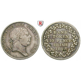 Irland, George III., 10 Pence 1813, ss