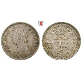 Indien, Britisch-Indien, Victoria, 2 Annas 1886, vz