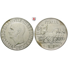 Italien, Königreich, Vittorio Emanuele III., 20 Lire 1936, AN XIV, ss