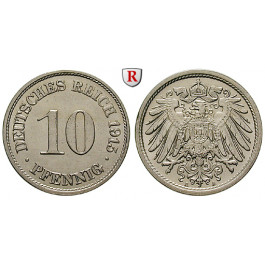 Deutsches Kaiserreich, 10 Pfennig 1915, A, vz/st, J. 13