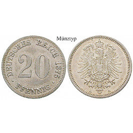 Deutsches Kaiserreich, 20 Pfennig 1874, E, ss-vz/vz, J. 5