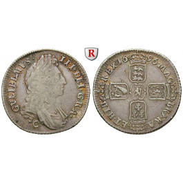 Grossbritannien, William III., Shilling 1696, f.ss