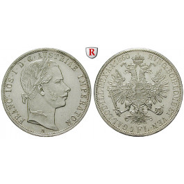 Österreich, Kaiserreich, Franz Joseph I., Gulden 1860, vz/st