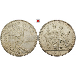 Schweiz, Eidgenossenschaft, 5 Franken 1883, ss+