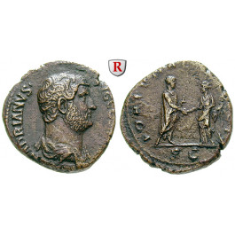 Römische Kaiserzeit, Hadrianus, As 134-138, ss-vz/ss
