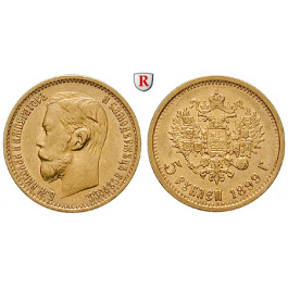 Russland, Nikolaus II., 5 Rubel 1899, 3,87 g fein, f.vz