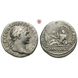 Römische Kaiserzeit, Traianus, Denar 103-111, ss+