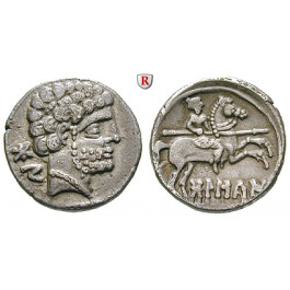 Spanien, Osca, Denar 150-100 v.Chr., vz/ss-vz