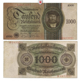 Deutsche Reichsbank 1924-1945, 1000 Reichsmark 11.10.1924, III-, Rb. 172a