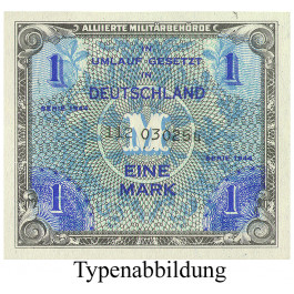 Banknoten unter Alliierter Besetzung(1944-48), 1 Mark 1944, I-, Rb. 201d