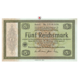 Konversionskasse für Auslandsschulden, 5 Reichsmark 28.08.1933, I, Rb. 700a