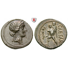 Römische Republik, Caius Iulius Caesar, Denar 48-47 v.Chr., vz+