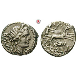 Römische Republik, C. Allius Bala, Denar 92 v.Chr., vz/ss-vz