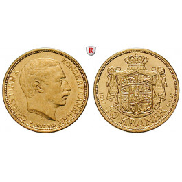 Dänemark, Christian X., 10 Kroner 1917, f.vz/vz-st