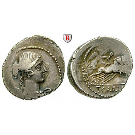 Römische Republik, T. Carisius, Denar 46 v. Chr., ss