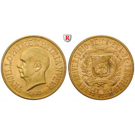 Dominikanische Republik, 30 Pesos 1955, 26,66 g fein, ss-vz/vz