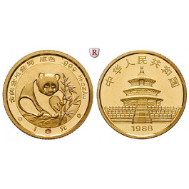 China, Volksrepublik, 10 Yuan 1988, 3,11 g fein, st