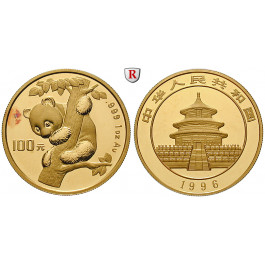 China, Volksrepublik, 100 Yuan 1996, 31,1 g fein, st
