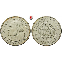 Drittes Reich, 5 Reichsmark 1933, Luther, J, ss, J. 353
