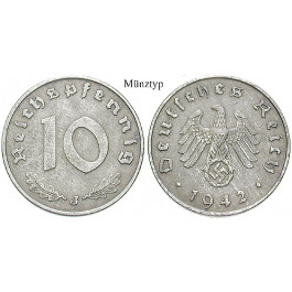 Drittes Reich, 10 Reichspfennig 1943, E, ss+, J. 371