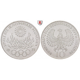 Bundesrepublik Deutschland, 10 DM 1972, Feuer, J, PP, J. 405