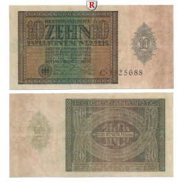 Inflation 1919-1924, 10 Bill Mark 01.02.1924, III+, Rb. 134